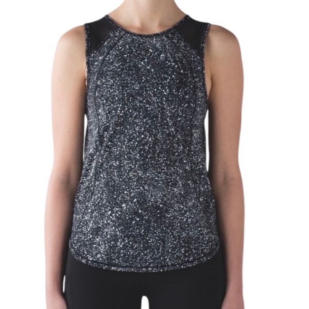 Lululemon Sculpt Tank Splatter White Black Size 6 Tank